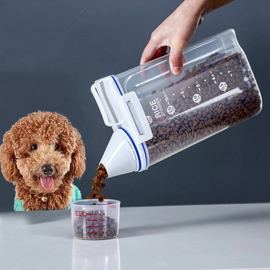 1.5kg/2kg Dog Cat Food Pail Plastic Storage