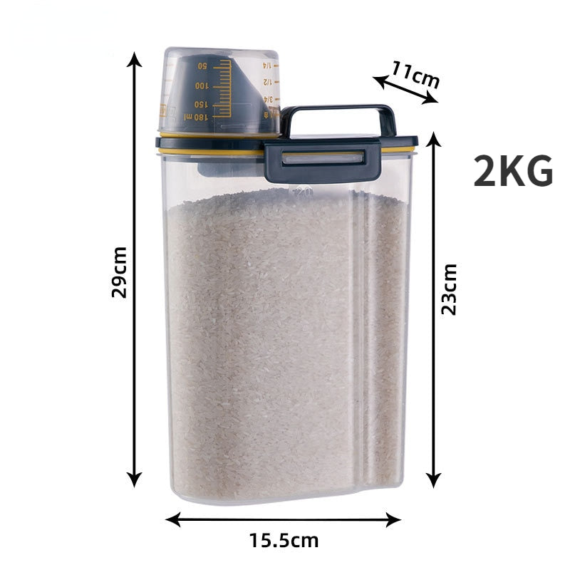 1.5kg/2kg Dog Cat Food Pail Plastic Storage