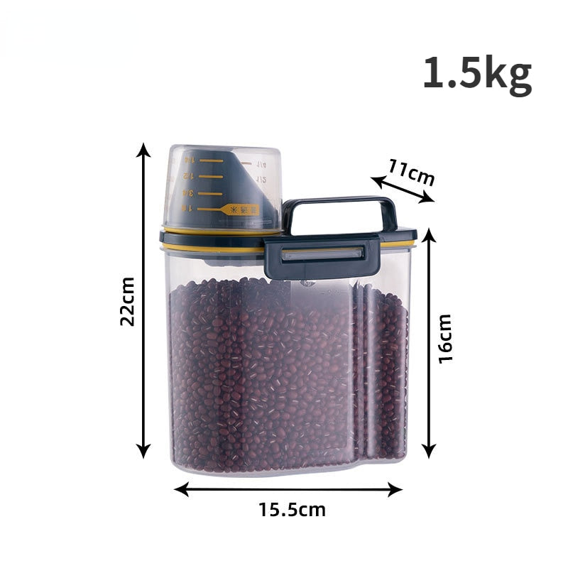 1.5kg/2kg Dog Cat Food Pail Plastic Storage